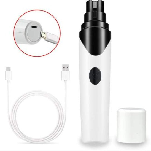 FurFree rechargeable nail grinder with protective cap and USB charging cable
