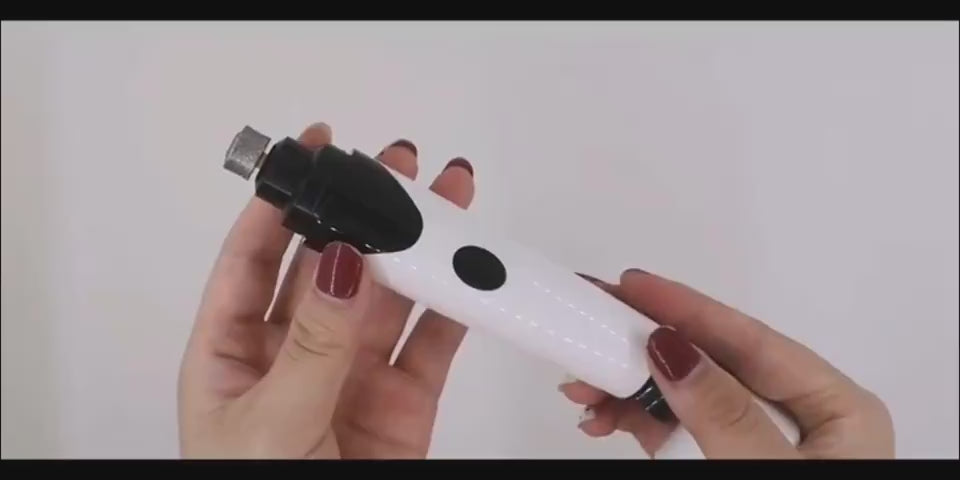 FurFree nail grinder: cap, charging, and handling demonstration